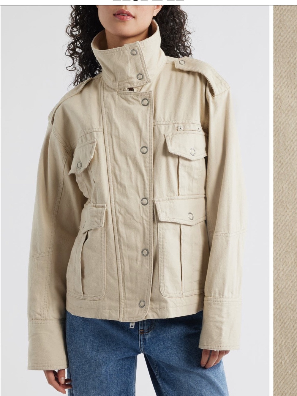 NWT Free People We The Free Kali Utility Jacket Linen Cotton Canvas Size Large